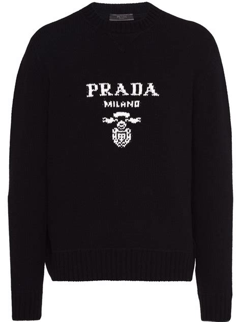 prada intarsia-knit logo jumper